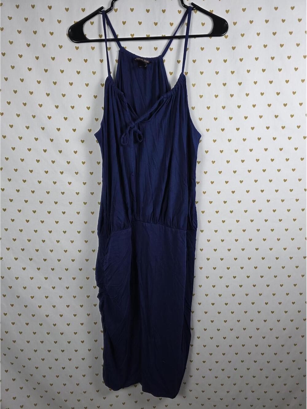 Victorias Secret Blue Ruched Sleeveless Dress Flowy MEDIUM